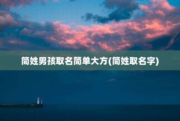 简姓男孩取名简单大方(简姓取名字)