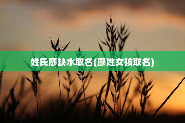 姓氏廖缺水取名(廖姓女孩取名)