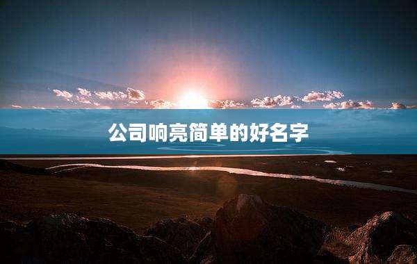 公司响亮简单的好名字