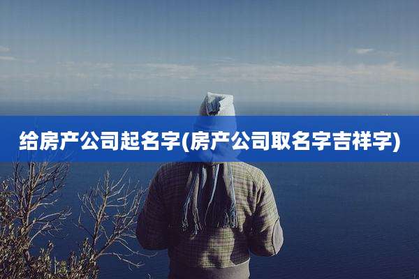 给房产公司起名字(房产公司取名字吉祥字)
