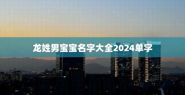 龙姓男宝宝名字大全2024单字