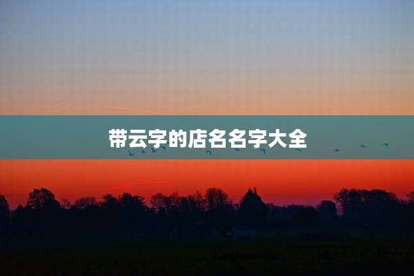 带云字的店名名字大全