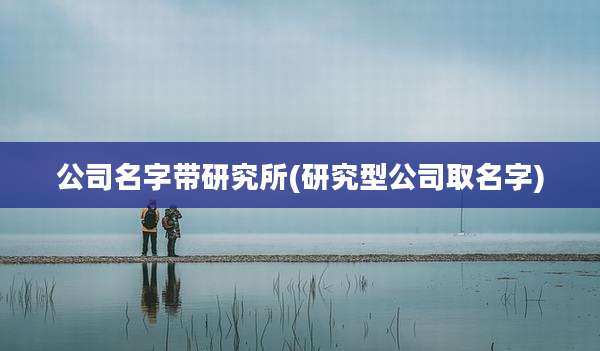 公司名字带研究所(研究型公司取名字)