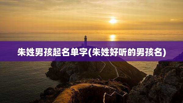 朱姓男孩起名单字(朱姓好听的男孩名)
