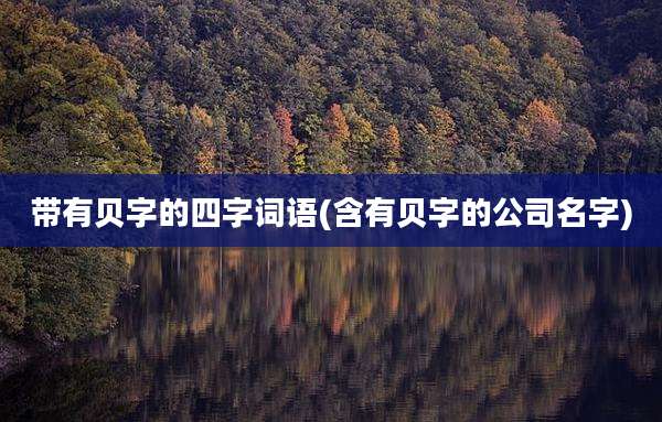 带有贝字的四字词语(含有贝字的公司名字)
