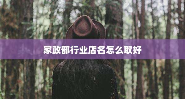 家政部行业店名怎么取好