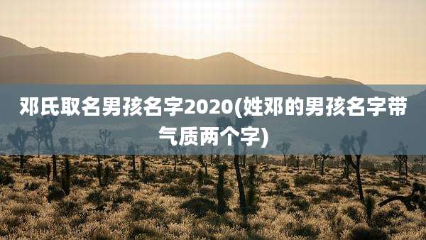 邓氏取名男孩名字2020(姓邓的男孩名字带气质两个字)