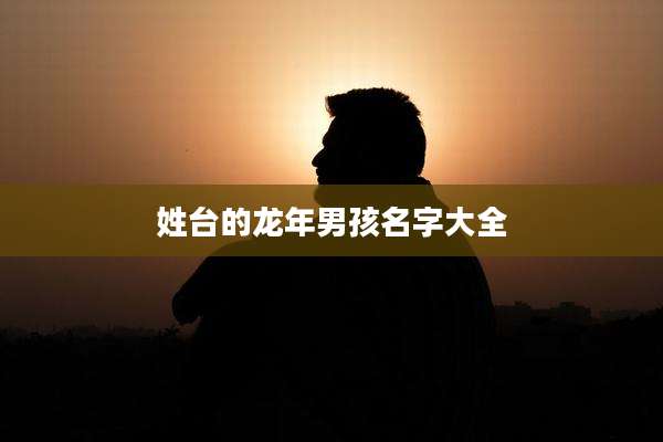 姓台的龙年男孩名字大全