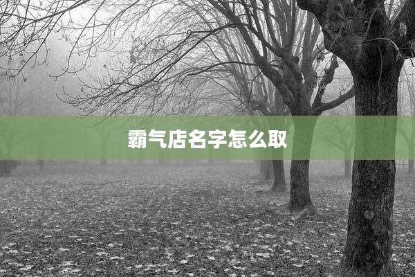 霸气店名字怎么取