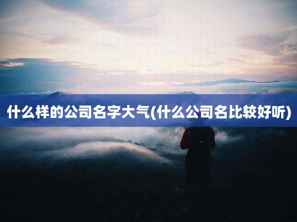 什么样的公司名字大气(什么公司名比较好听)