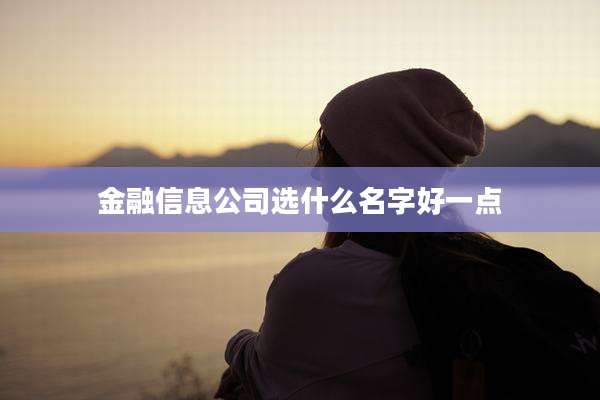 金融信息公司选什么名字好一点
