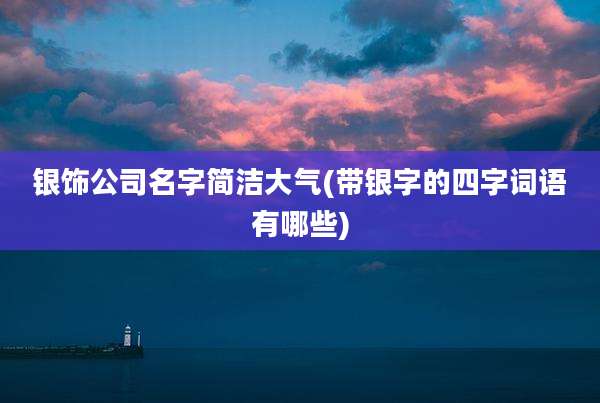 银饰公司名字简洁大气(带银字的四字词语有哪些)