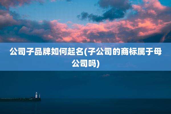公司子品牌如何起名(子公司的商标属于母公司吗)