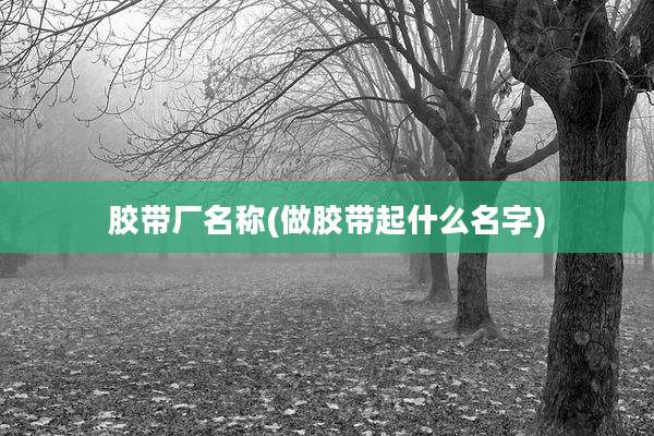 胶带厂名称(做胶带起什么名字)