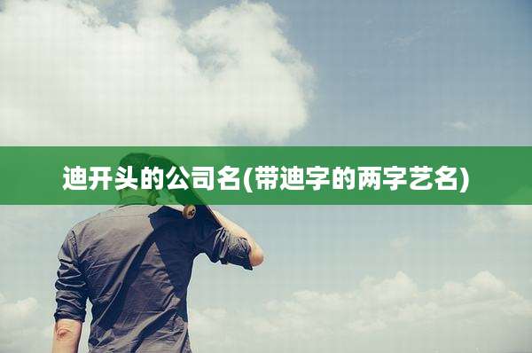 迪开头的公司名(带迪字的两字艺名)