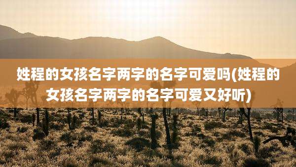 姓程的女孩名字两字的名字可爱吗(姓程的女孩名字两字的名字可爱又好听)