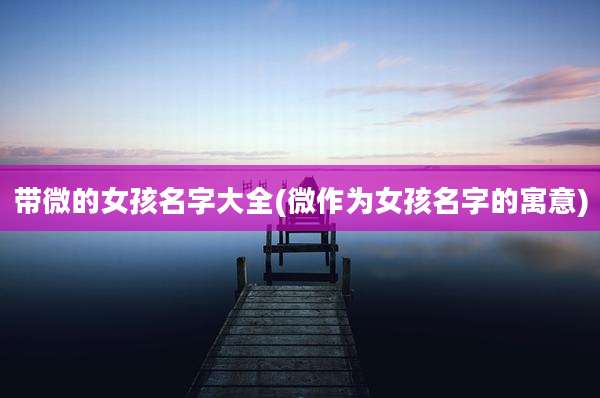 带微的女孩名字大全(微作为女孩名字的寓意)