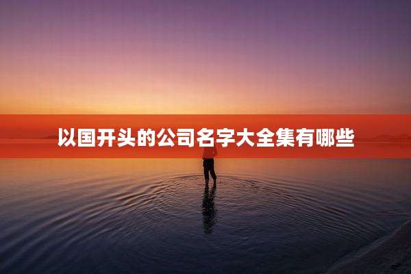 以国开头的公司名字大全集有哪些