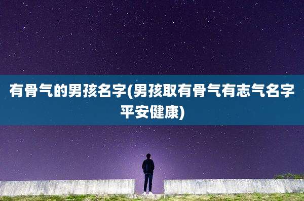 有骨气的男孩名字(男孩取有骨气有志气名字平安健康)