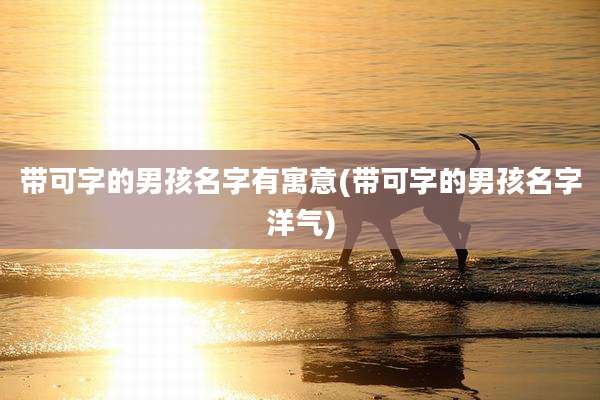 带可字的男孩名字有寓意(带可字的男孩名字洋气)