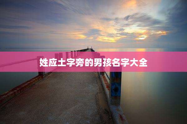 姓应土字旁的男孩名字大全