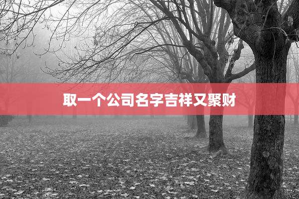取一个公司名字吉祥又聚财