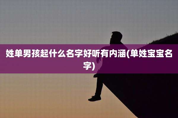 姓单男孩起什么名字好听有内涵(单姓宝宝名字)