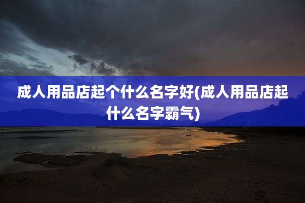 成人用品店起个什么名字好(成人用品店起什么名字霸气)