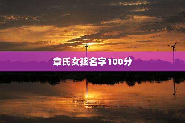 章氏女孩名字100分