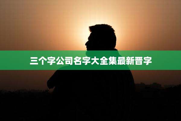 三个字公司名字大全集最新晋字