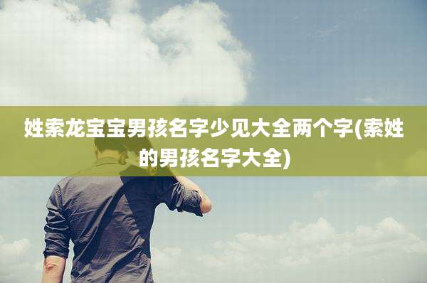姓索龙宝宝男孩名字少见大全两个字(索姓的男孩名字大全)