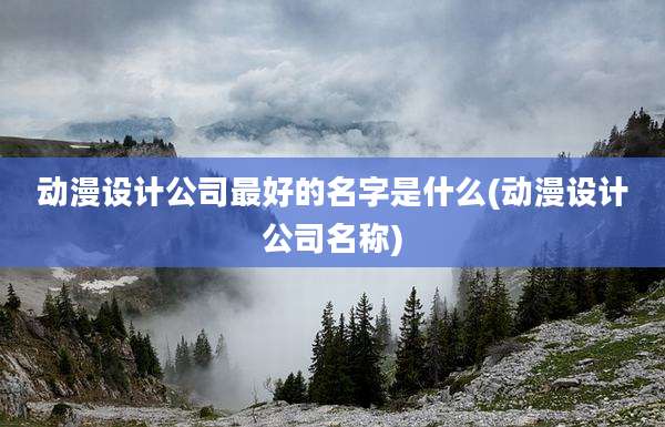 动漫设计公司最好的名字是什么(动漫设计公司名称)