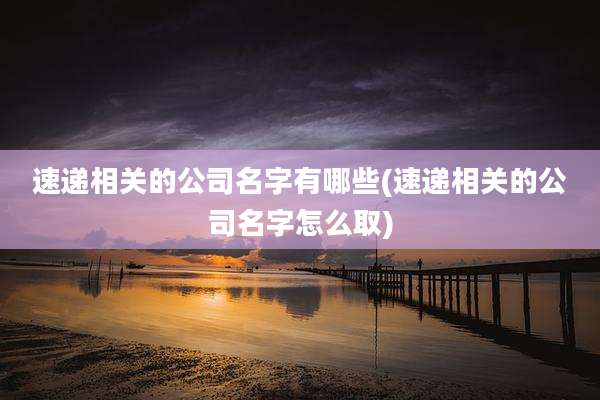 速递相关的公司名字有哪些(速递相关的公司名字怎么取)