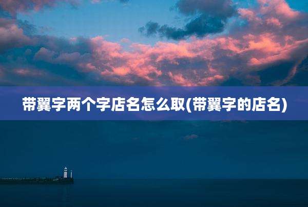 带翼字两个字店名怎么取(带翼字的店名)