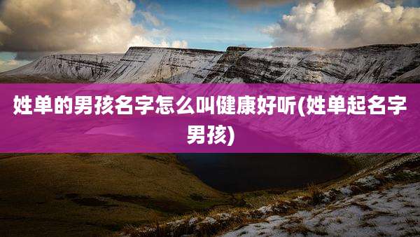 姓单的男孩名字怎么叫健康好听(姓单起名字男孩)