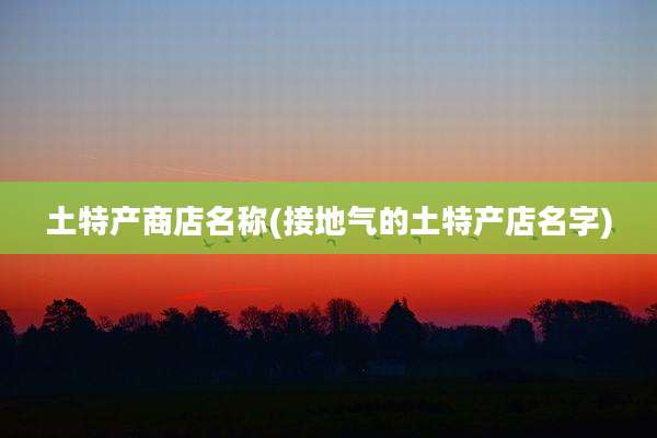 土特产商店名称(接地气的土特产店名字)