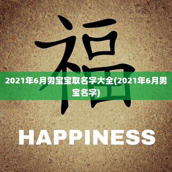 2021年6月男宝宝取名字大全(2021年6月男宝名字)