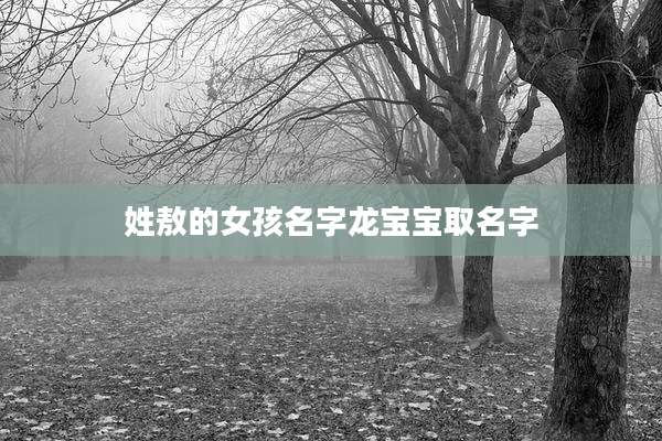 姓敖的女孩名字龙宝宝取名字