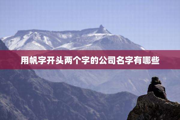 用帆字开头两个字的公司名字有哪些