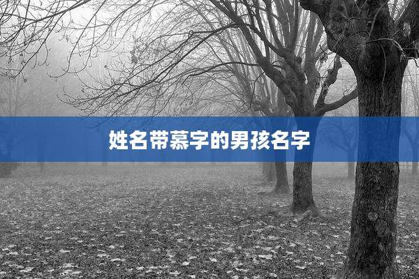 姓名带慕字的男孩名字
