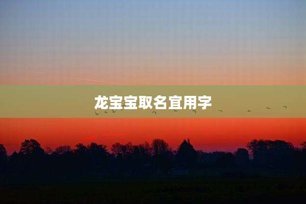 龙宝宝取名宜用字