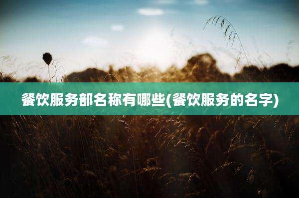 餐饮服务部名称有哪些(餐饮服务的名字)