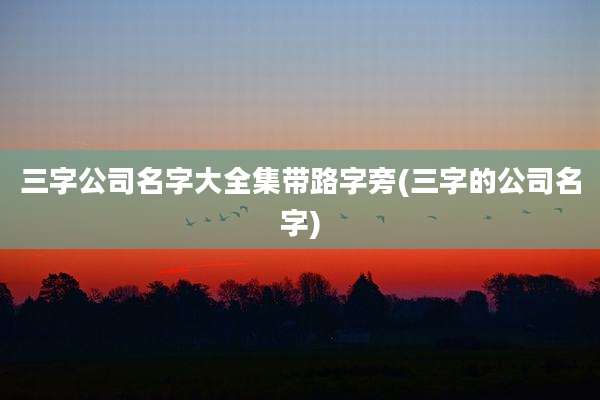 三字公司名字大全集带路字旁(三字的公司名字)