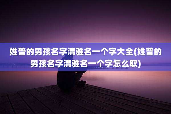 姓普的男孩名字清雅名一个字大全(姓普的男孩名字清雅名一个字怎么取)