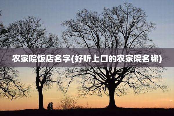 农家院饭店名字(好听上口的农家院名称)