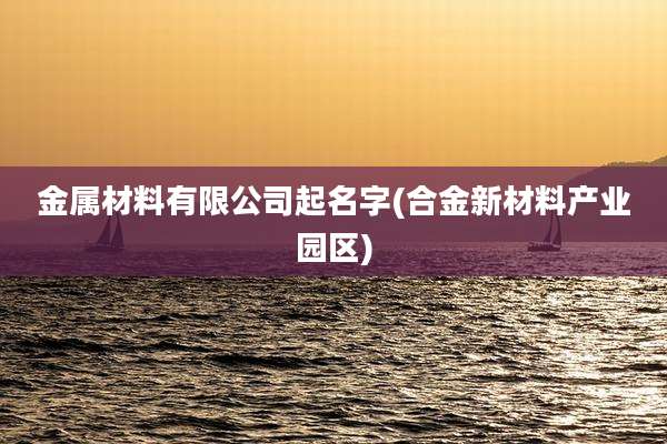 金属材料有限公司起名字(合金新材料产业园区)