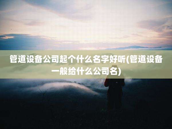 管道设备公司起个什么名字好听(管道设备一般给什么公司名)