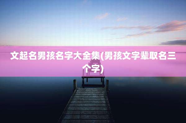 文起名男孩名字大全集(男孩文字辈取名三个字)