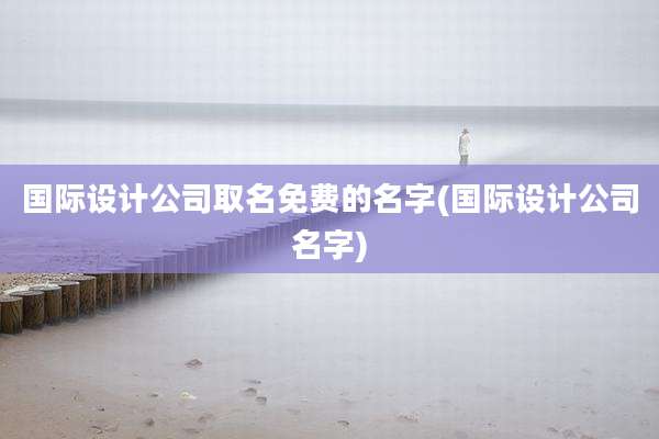 国际设计公司取名免费的名字(国际设计公司名字)