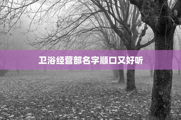 卫浴经营部名字顺口又好听